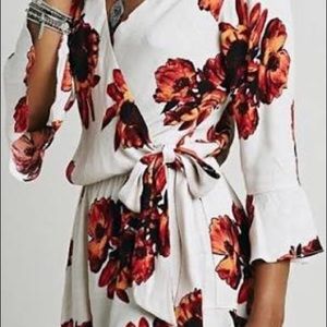 Floral free people longs sleeve cotton romper